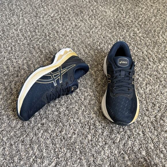 ASICS Gel-Kayano 27 Womens Running Training Sneakers Shoe Size 7.5 Blue Gold - Picture 1 of 9